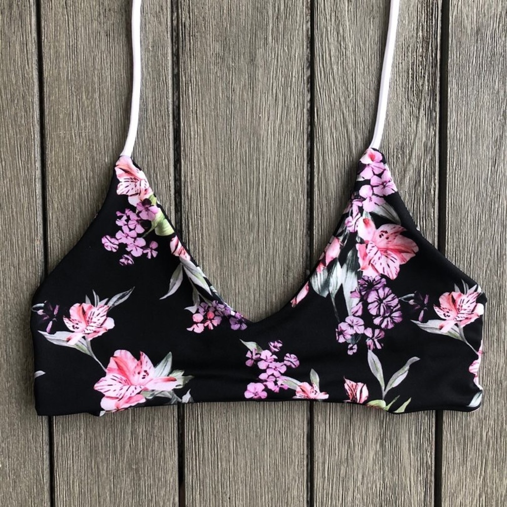 Exclusive Black Floral Bikini atop